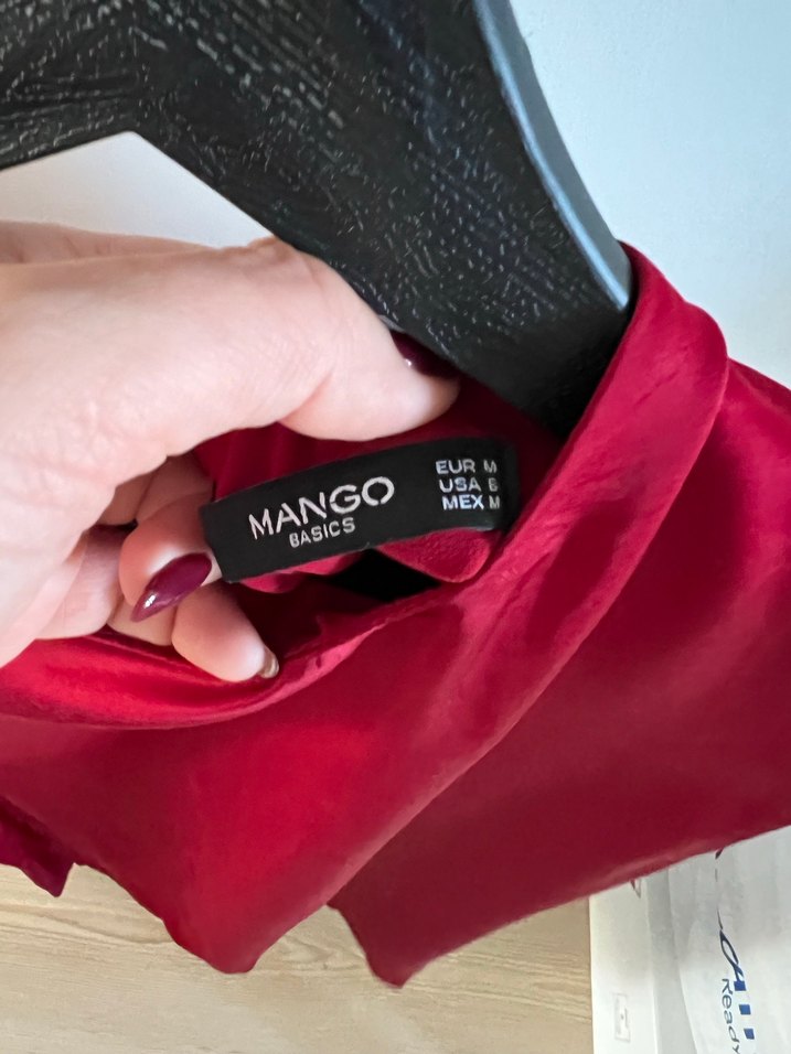 Bordo Saten Drapeli Kolsuz elbise - Görsel 2