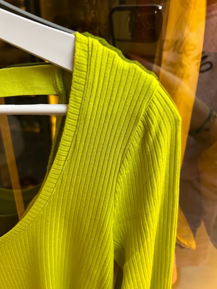 Sarı Uzun Kollu Mini Bluz - Görsel 2