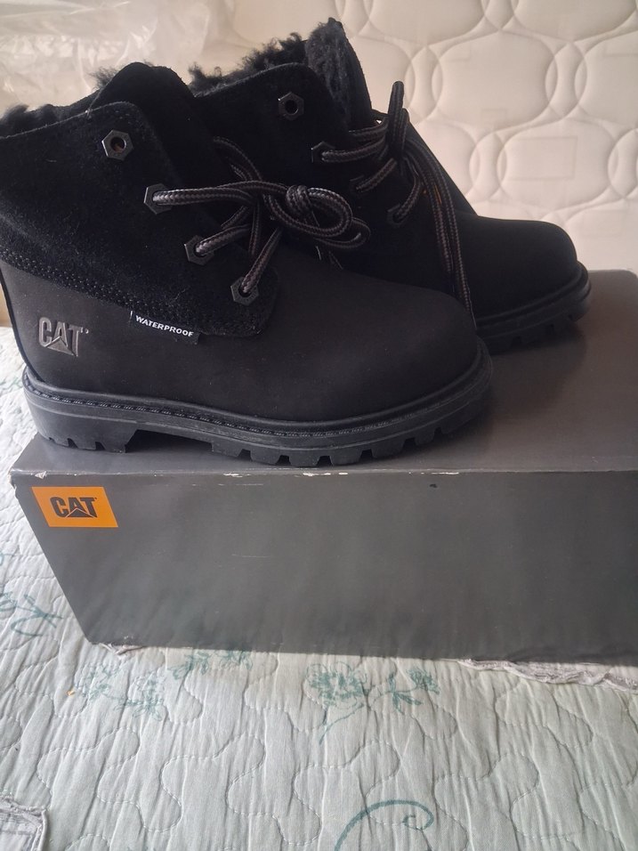 CAT Siyah Peluş Detaylı çocuk  Dolgu Topuk Bot - Görsel 2