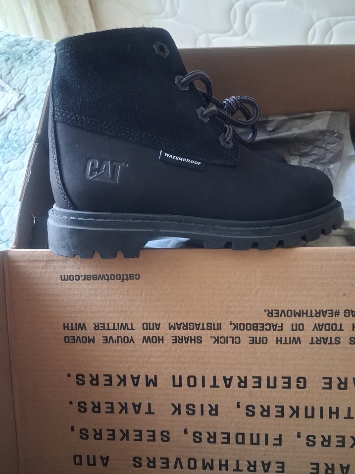 CAT Siyah Peluş Detaylı çocuk  Dolgu Topuk Bot - Görsel 4