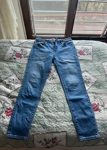 Kadın Mavi jeans Denim Normal Boy Kot Pantolon