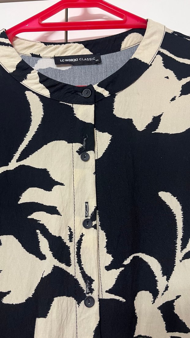 Siyah Beyaz Desenli Uzun Bohem Elbise - Görsel 2