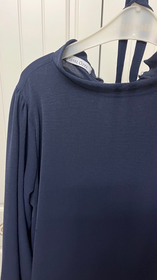 Püsküllü Siyah Uzun Kadın Elbise - Görsel 2