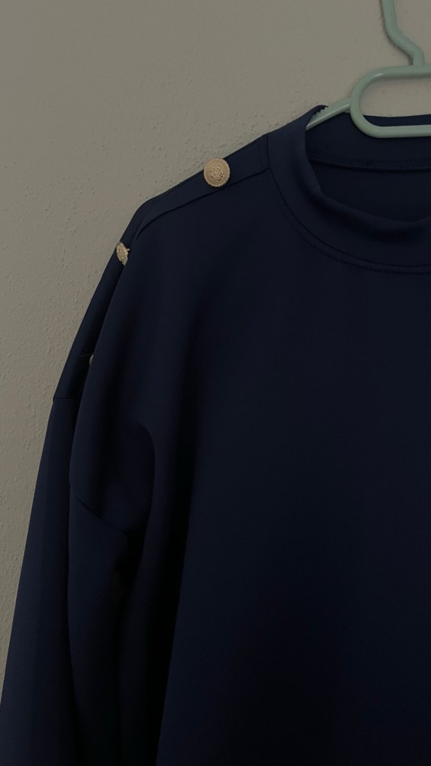 Düğmeli Lacivert Kadın ikili takım - Görsel 2