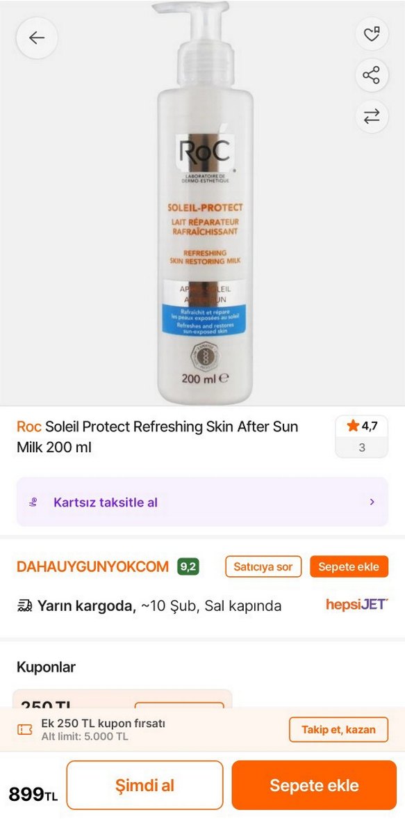 RoC Güneş Koruyucu Sprey ve Onarıcı Süt 200 ml 2li - Görsel 2