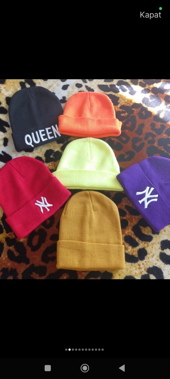 Renkli Örgü Kadın Bere - Görsel 2