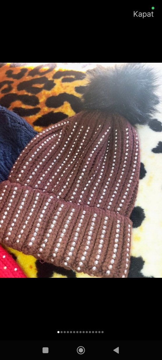 Sarı Örgü Kadın Bere - Görsel 5