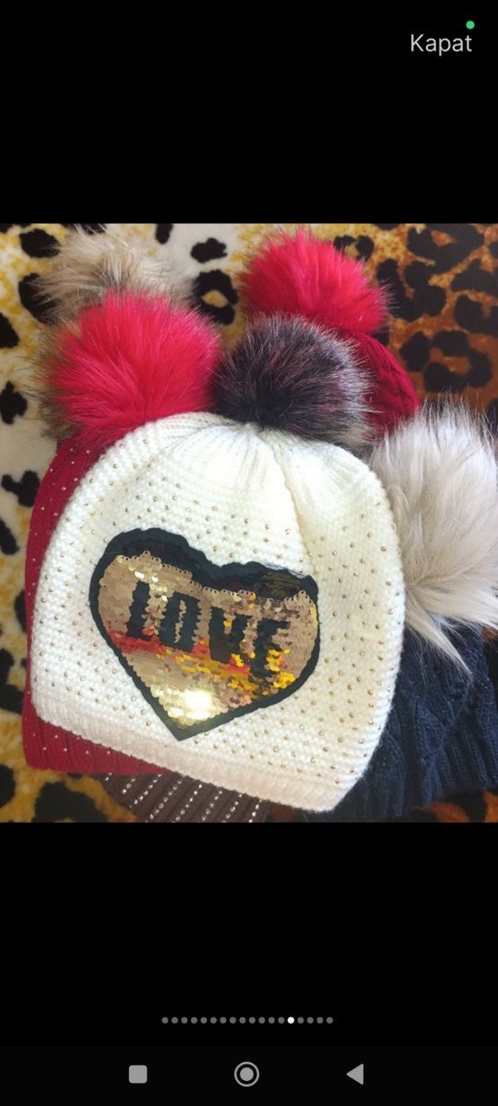 Beyaz Ponponlu Örgü Kadın Bere - Görsel 2