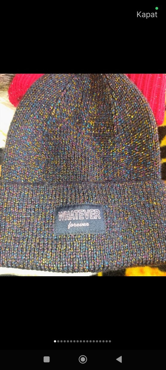 Kahverengi Taşlı Örgü Kadın Bere - Görsel 3