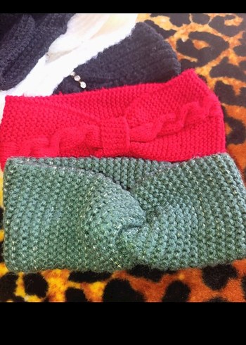 Renkli Örgü Kadın Saç Bantları - Görsel 2