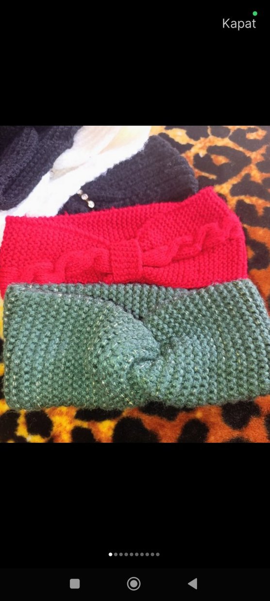 Renkli Örgü Kadın Saç Bantları - Görsel 2