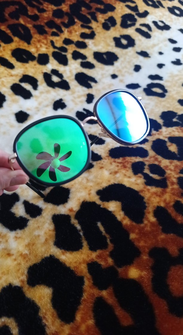 Renkli Rock Punk Kadın Gözlüğü Fermuarlı Kılıfla - Görsel 3