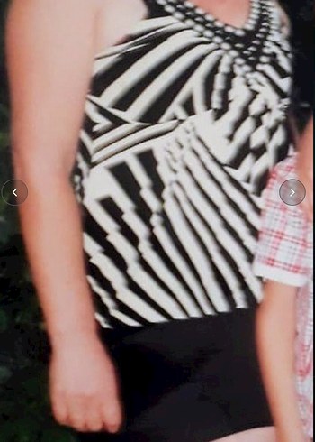 Siyah Zebra Desenli Mini Elbise bluz - Görsel 3