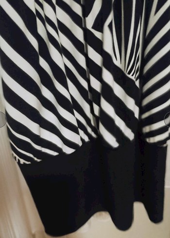 Siyah Zebra Desenli Mini Elbise bluz - Görsel 7