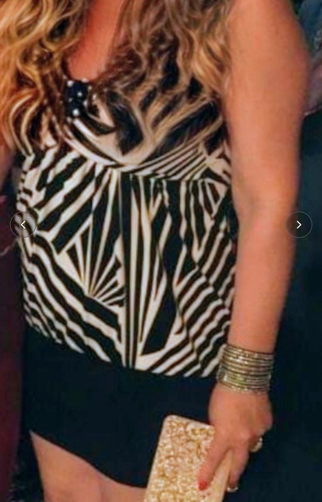 Siyah Zebra Desenli Mini Elbise bluz - Görsel 2