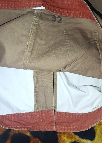 Erkek Bej Kemerli Rahat Kesim Şort - Görsel 7