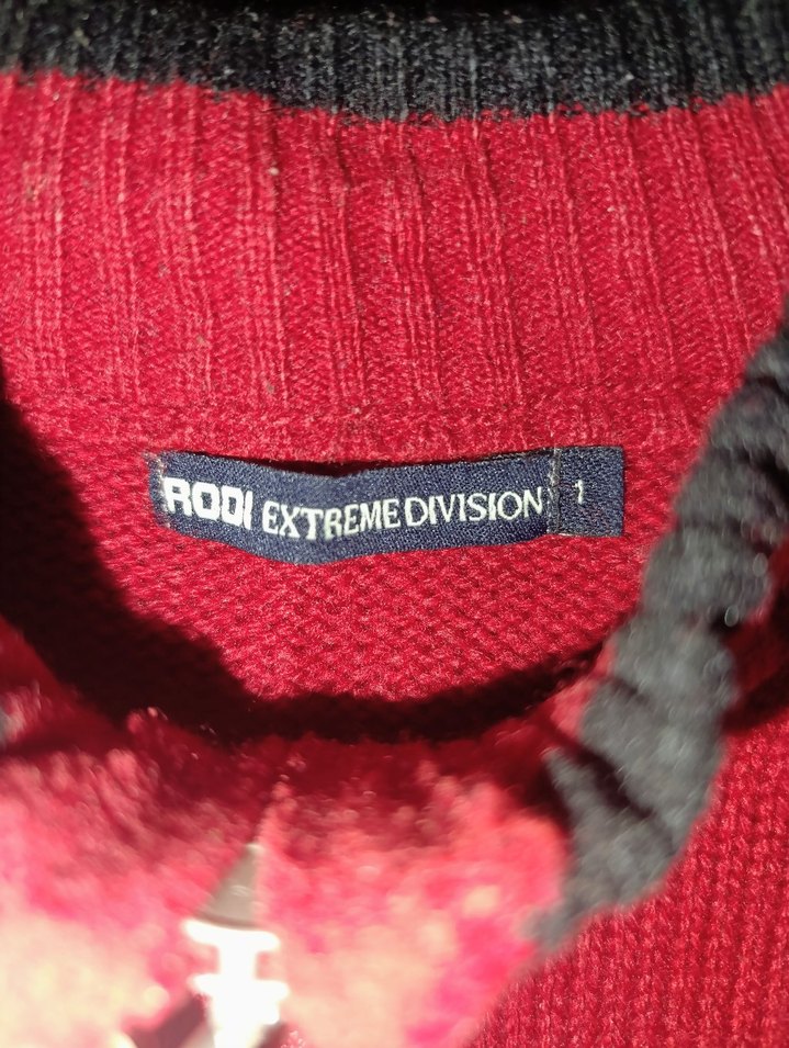 Kırmızı Yarım Fermuarlı Erkek Triko Kazak - Görsel 2