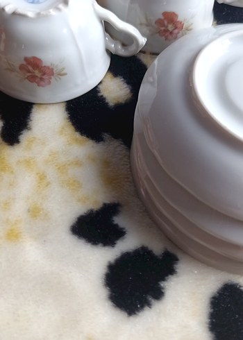 Beyaz Porselen Çay Fincanı ve Tabağı Seti - Görsel 8