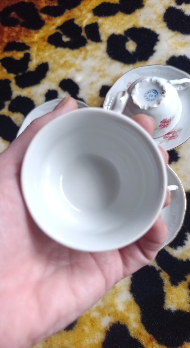 Beyaz Porselen Çay Fincanı ve Tabağı Seti - Görsel 4