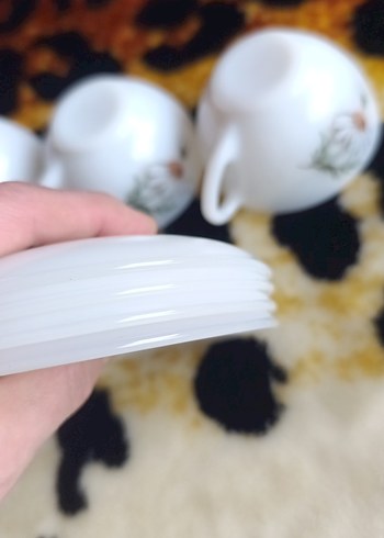 Papatya Desenli Beyaz Fincan Takımı - Görsel 6