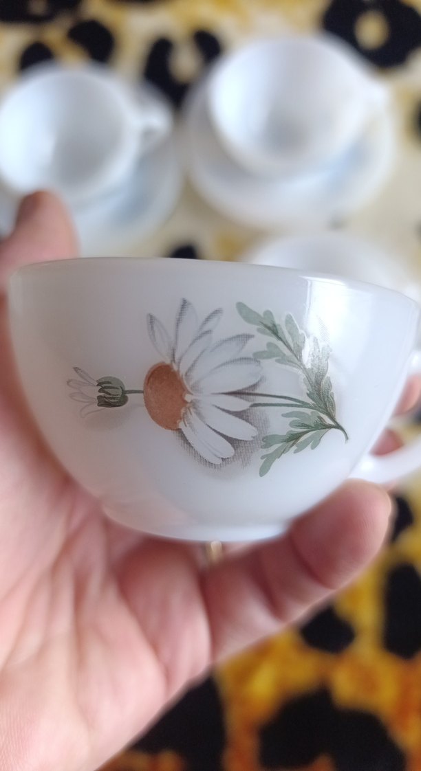 Papatya Desenli Beyaz Fincan Takımı - Görsel 4