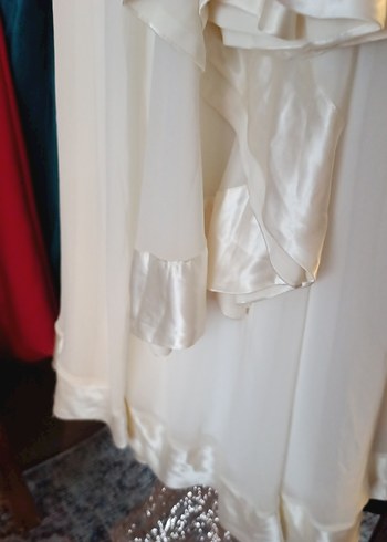 Beyaz Straplez Uzun Abiye Elbise - Görsel 5