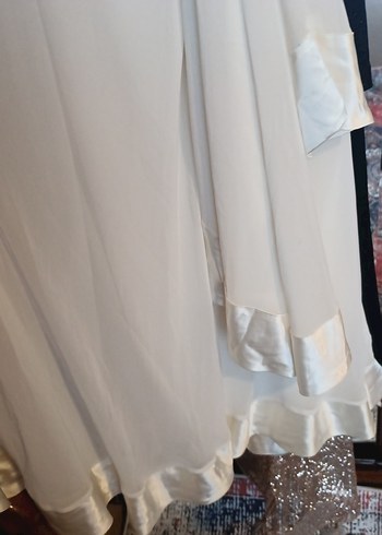 Beyaz Straplez Uzun Abiye Elbise - Görsel 6