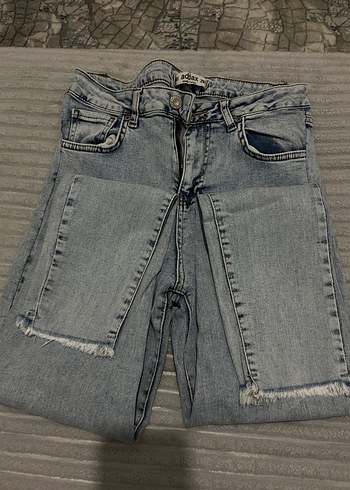 29 Beden Gri Kadın Midi Boy Denim Jean