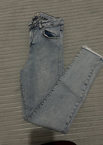 Addax Gri Kadın Midi Boy Denim Jean