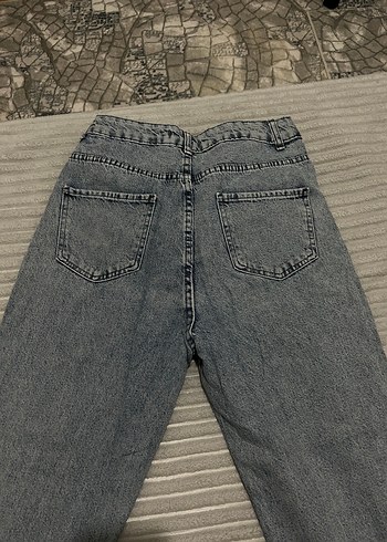 Diğer Gri Bol Kesim Midi Kot Pantolon