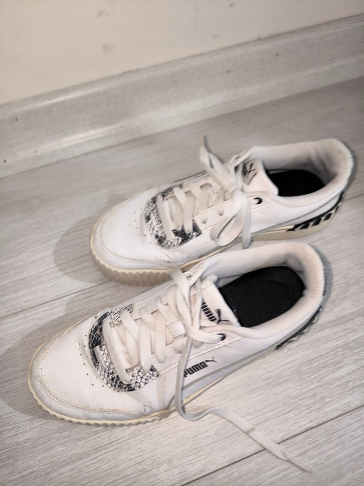 Beyaz Yılan Desenli Puma Kadın Spor Ayakkabı - Görsel 3