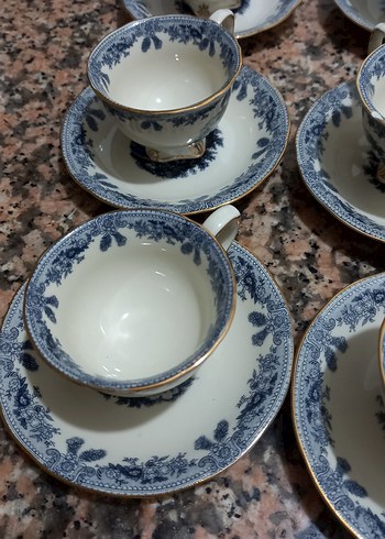 Vitale marka mavi ve Gri Desenli Porselen Fincan Takımı