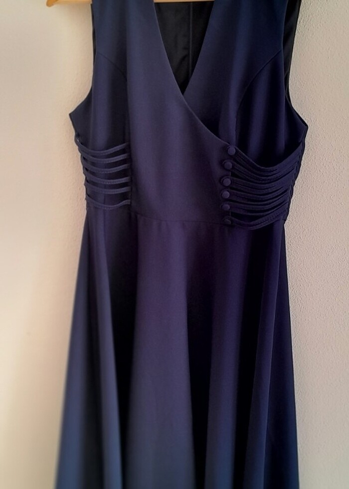 Lacivert Elbise - Görsel 3