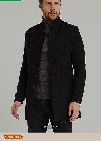 Erkek slim fit kaşe kaban