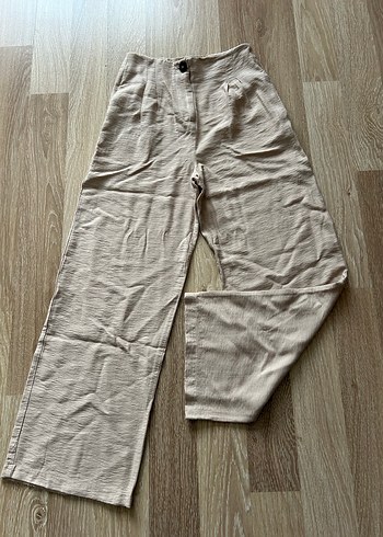 LC Waikiki Bej Keten Regular Fit Kadın Pantolon