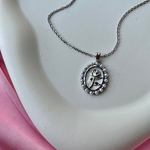 Çelik Silver İnci Düşü Kolye