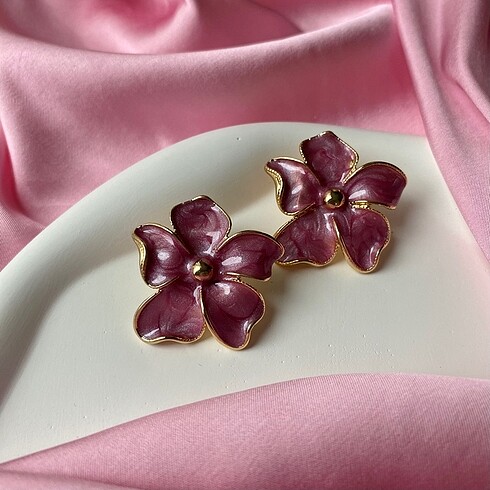 Vıp Gold Flower Küpe