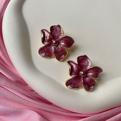 Diğer Vıp Gold Flower Küpe