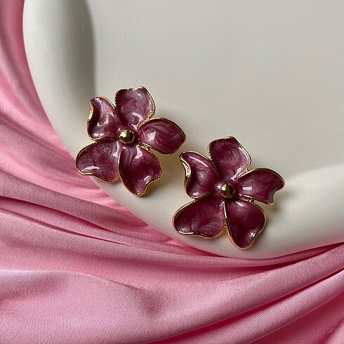  Beden pembe Renk Vıp Gold Flower Küpe