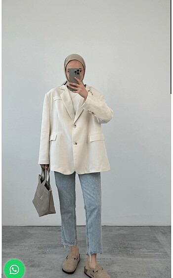 Zaraa marka temsili blazer ceket ekru standart beden