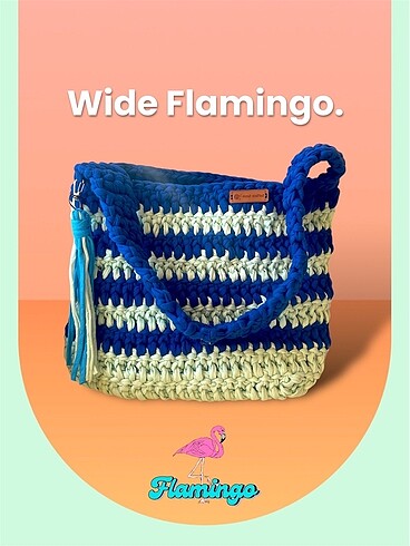 Wide Flamingo Örgü Çanta ???? Büyük Boy Özel Yapım Örgü Çanta