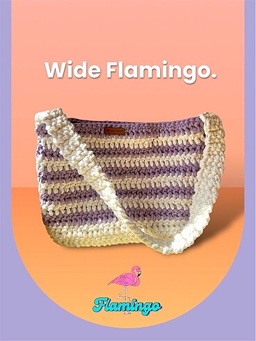 Wide Flamingo???? Büyük Boy Örgü Çanta - Özel Yapım El İşi Çanta