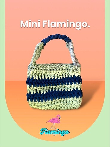 Mini Flamingo ???? Özel Yapım El İşi Örgü Çanta