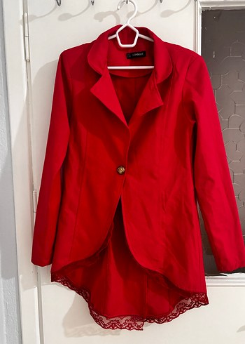 Düğmeli nar çiçeği Kadın Blazer Ceket - Görsel 2