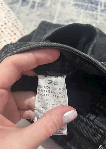 Siyah likralı kot kargo pantolon 28 beden - Görsel 4