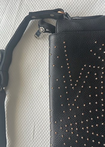 Siyah Deri İşlemeli Kadın Çanta - Görsel 4