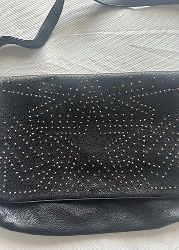 Siyah Deri İşlemeli Kadın Çanta - Görsel 2