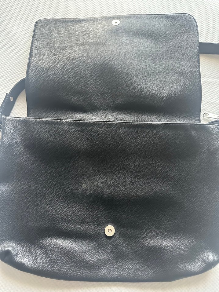 Siyah Deri İşlemeli Kadın Çanta - Görsel 3