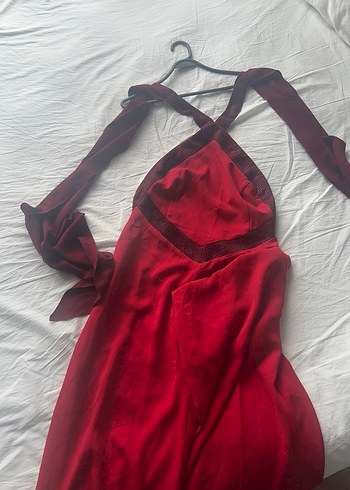 Kırmızı Drapeli Uzun Kadın Tulum - Görsel 3