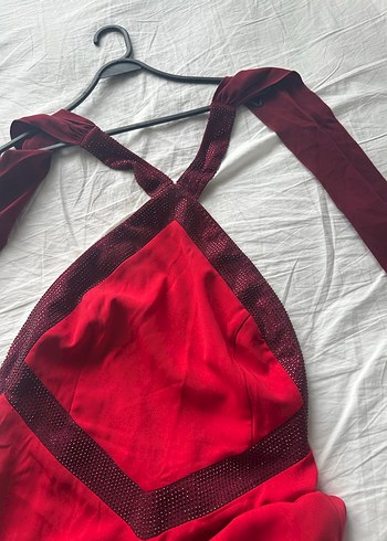 Kırmızı Drapeli Uzun Kadın Tulum - Görsel 5